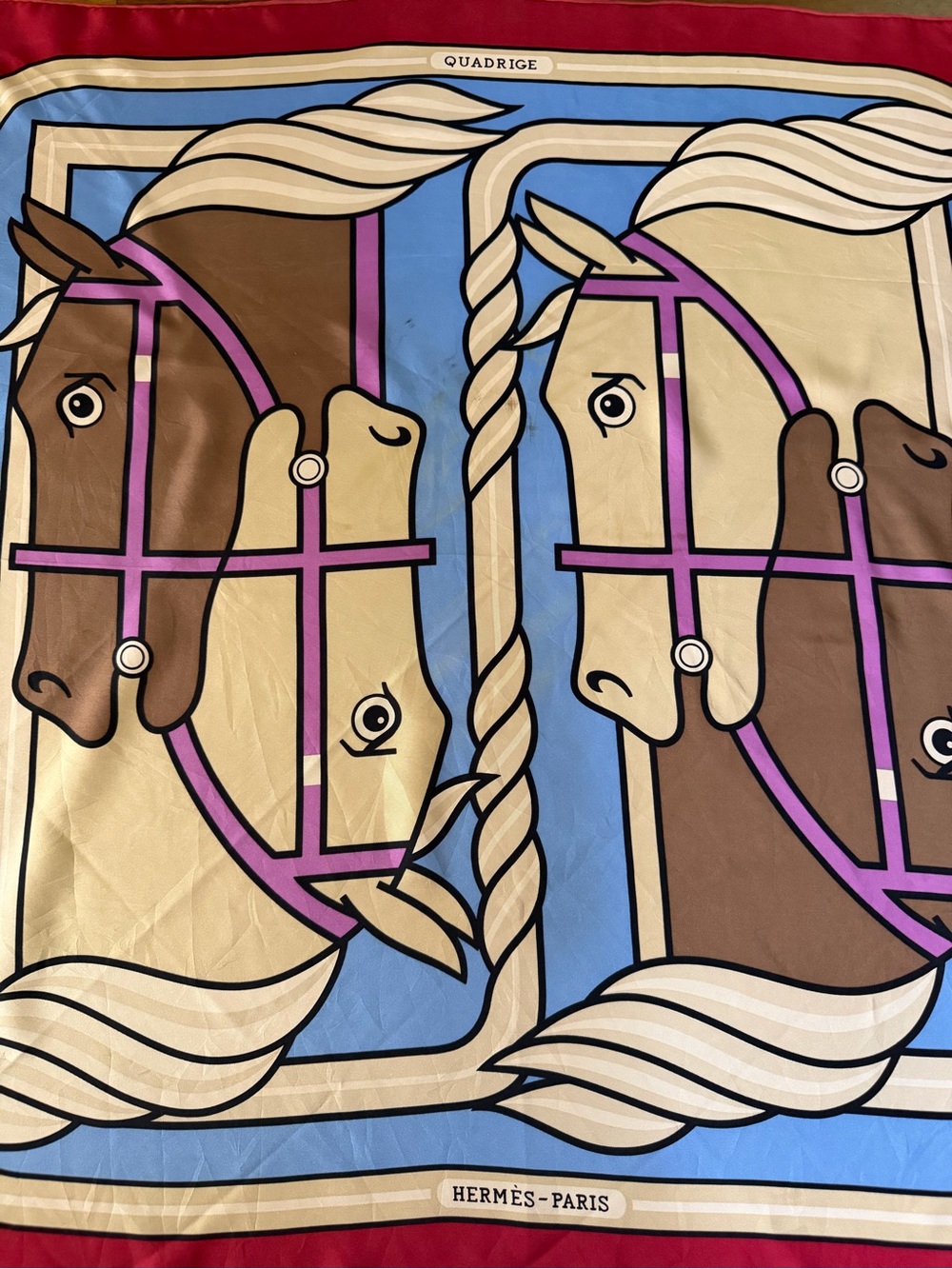 Hermès Paris Quadrige AU Fil Silk Scarf.